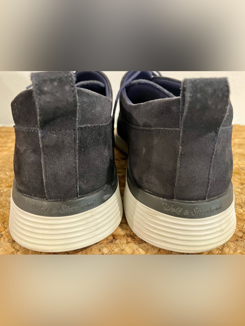 Wolf & Shepherd Long wing Hybrid Suede Shoes 12 Navy/White 🐺 - Picture 2 of 8